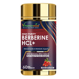 Vitaminnica Berberine HCL Capsules –1100 mg | Blood Sugar Balance, Metabolic Health & Weight Support | 60 Veg Capsules