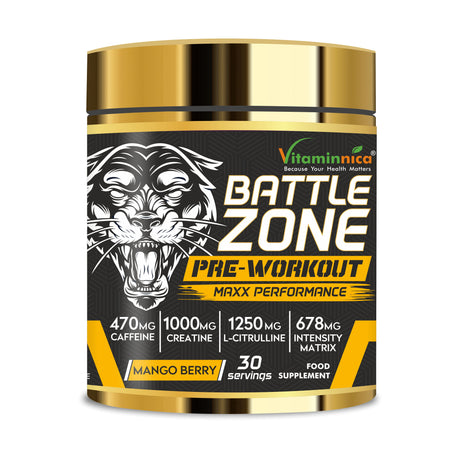 Vitaminnica Battle Zone Pre-workout - Mango Berry Edition - 240g, 30 Servings