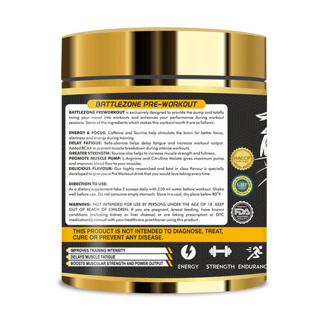 Vitaminnica Battle Zone Pre-workout- Mango Berry- 240gms 30 servings