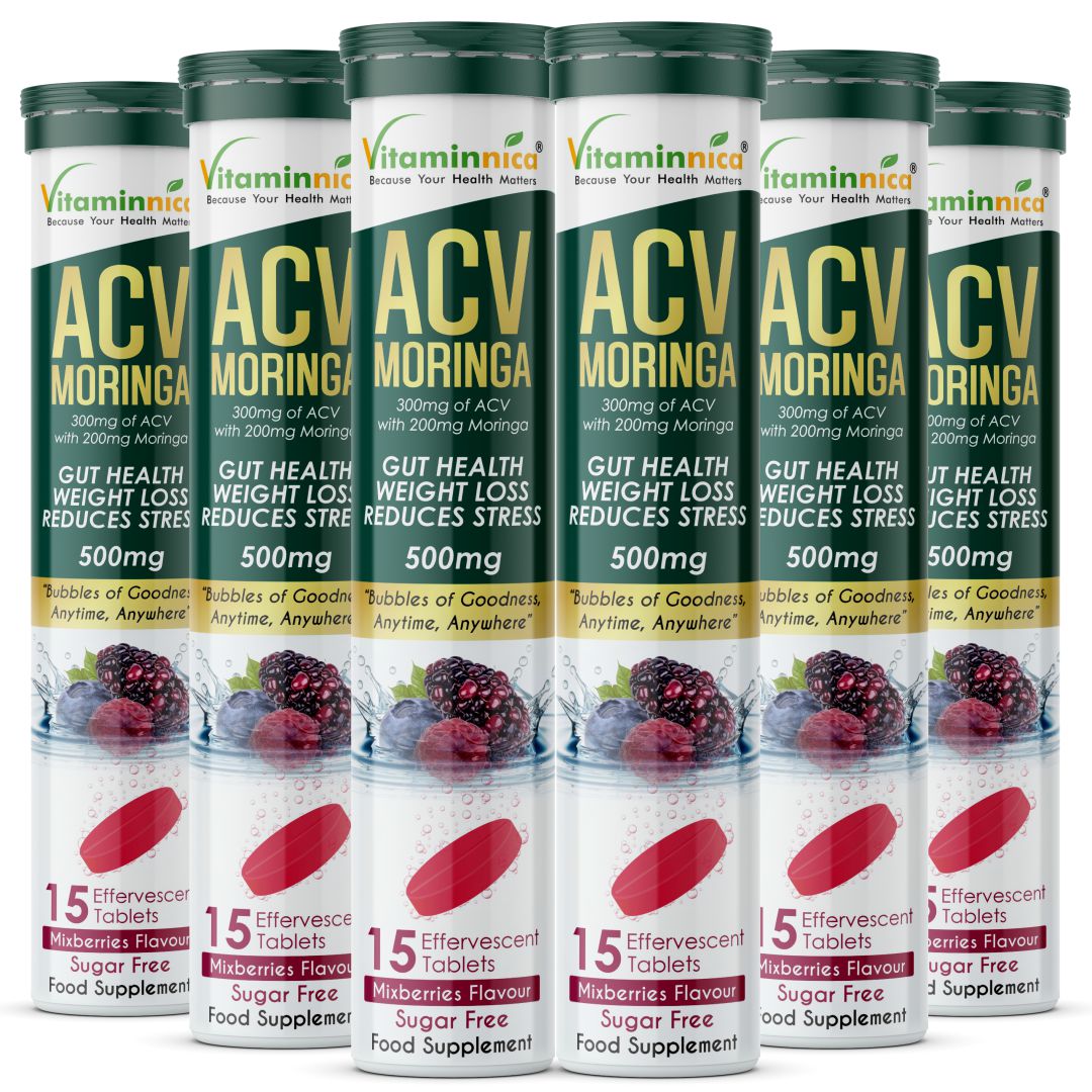 Vitaminnica ACV Moringa Effervescent- 15 Tablets | Supports Digestion, Detox & Weight Management