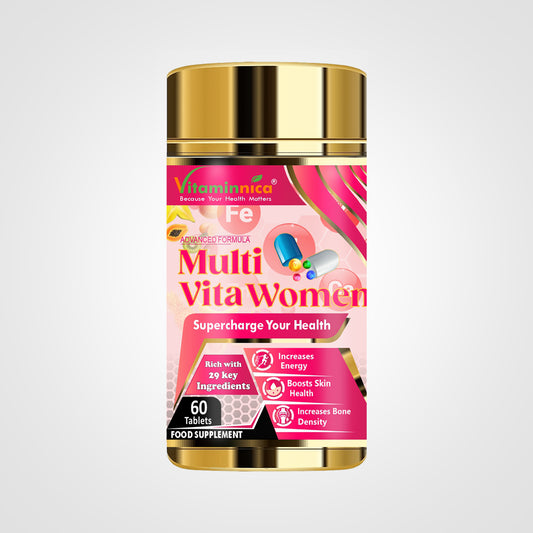 Multi Vita (Multivitamins) - Women and Bone Improves Energy level, Better Skin Density- 60 Tablets