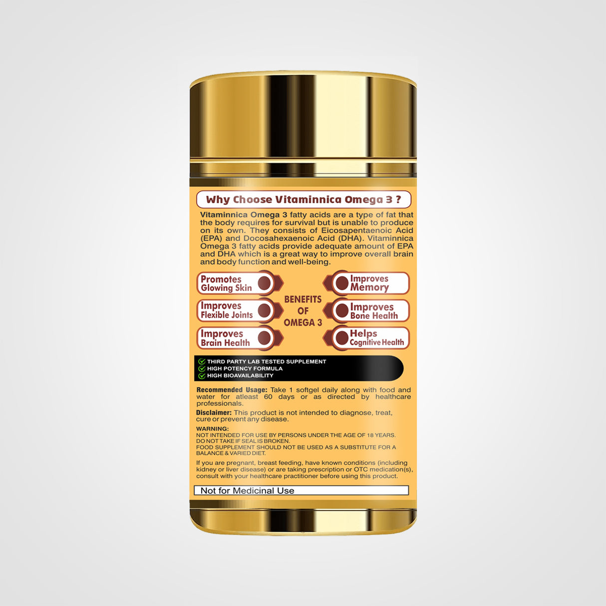 Vitaminnica Omega 3- Better Heart Health- 60 Softgels