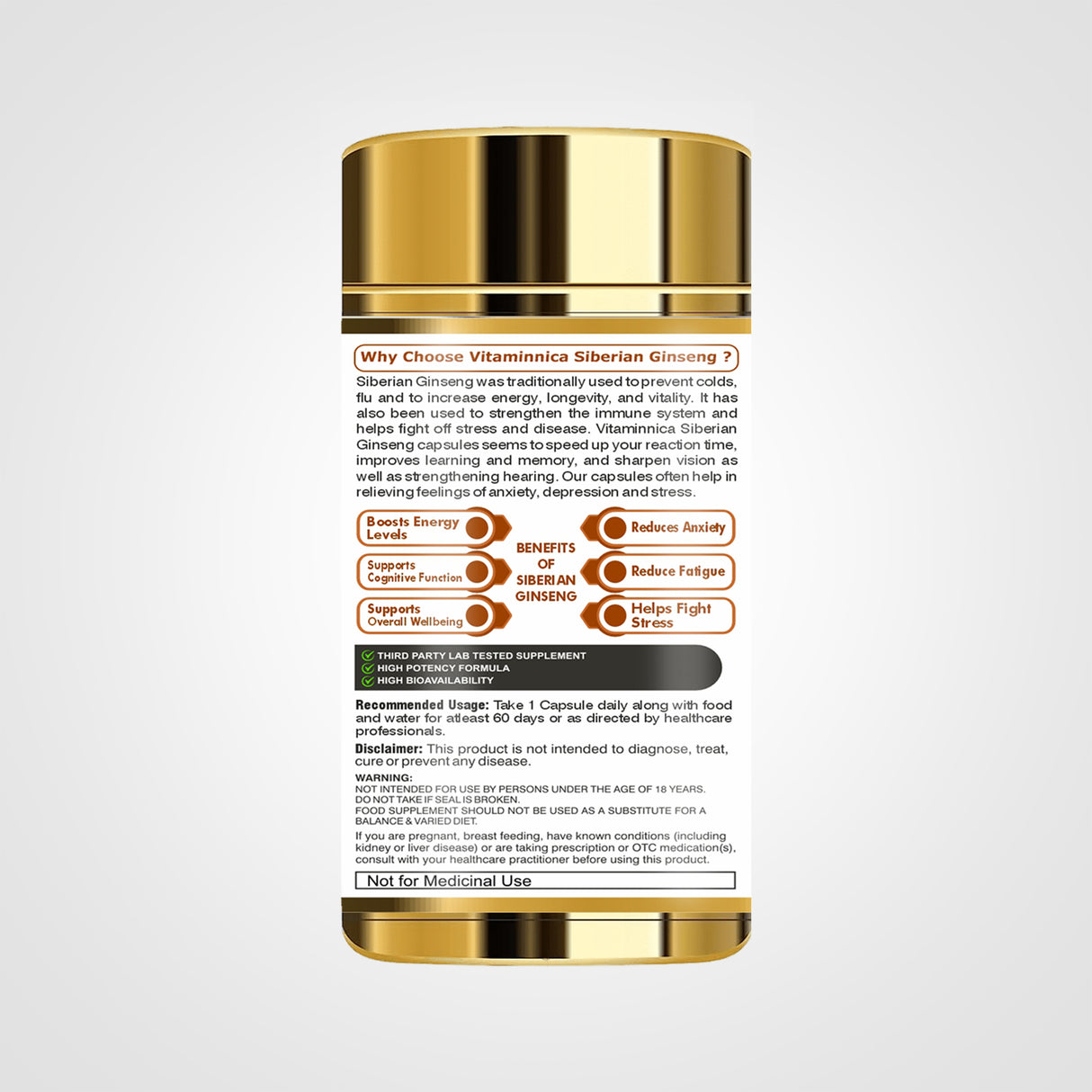 Vitaminnica Sibirischer Ginseng – 60 Kapseln