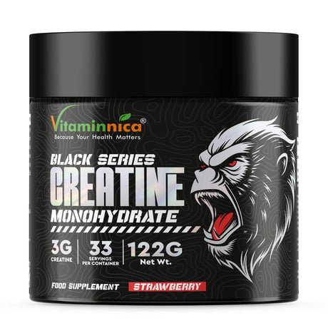 Vitaminnica Pure Creatine Monohydrate Powder- 33 Servings High Strength Formula for Men & Women | Premium Pre Post Workout Fitness Shake Supplement