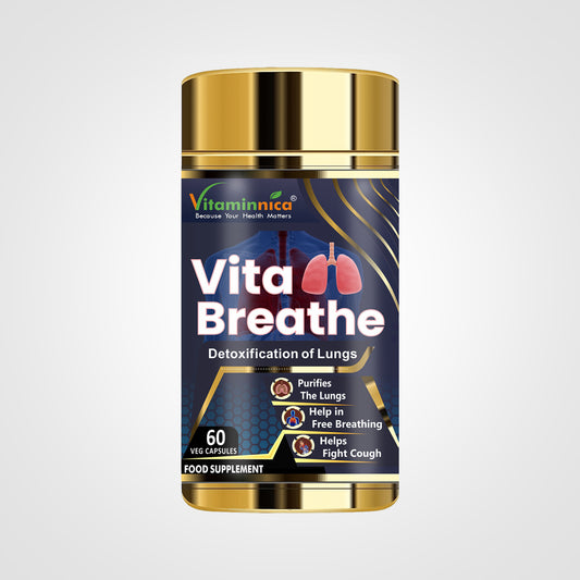 Vitaminnica Vita Breathe Lung Detox Supplement Cleanse and Detoxify Lungs Health | 60 Veg Capsules