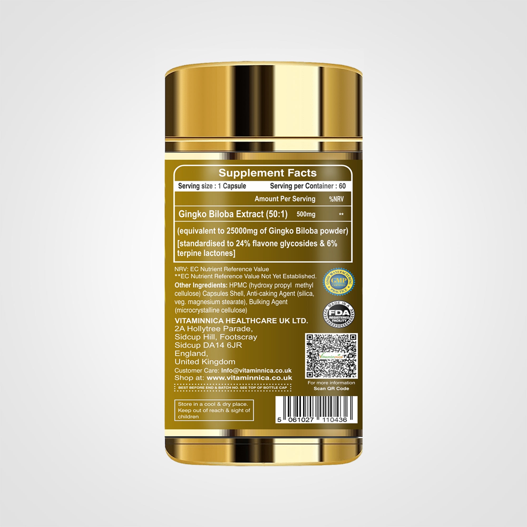 Pack De 3 Flacons Gingembre 500mg - 360 Capsules Au Total - Vita World, Fabriqué En Allemagne