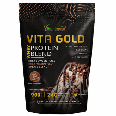 Vitaminnica Vita Gold Whey Protein - Irish Chocolate Flavour, 900g bag - Protein Supplement