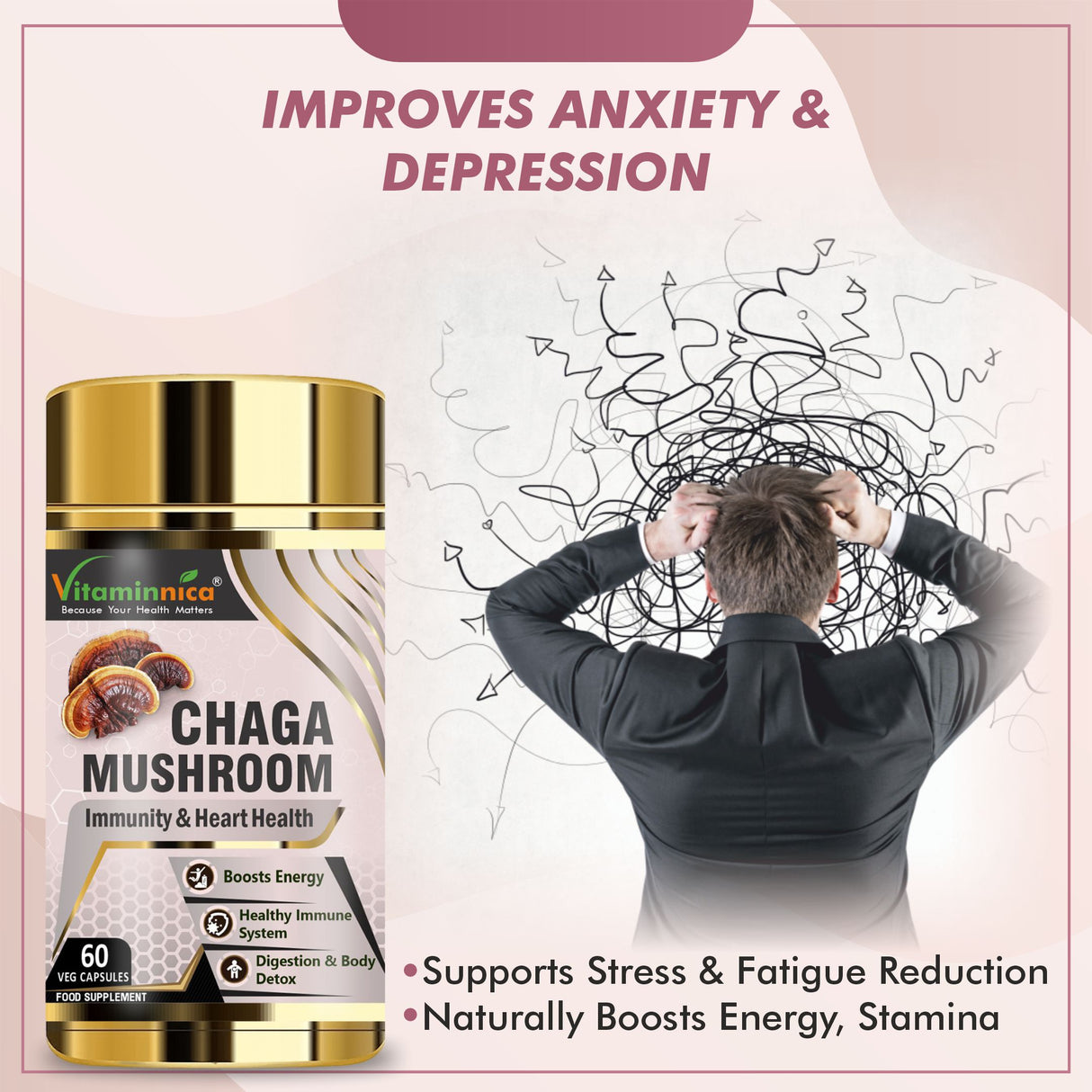 Champignon Chaga Vitaminnica - 60 gélules