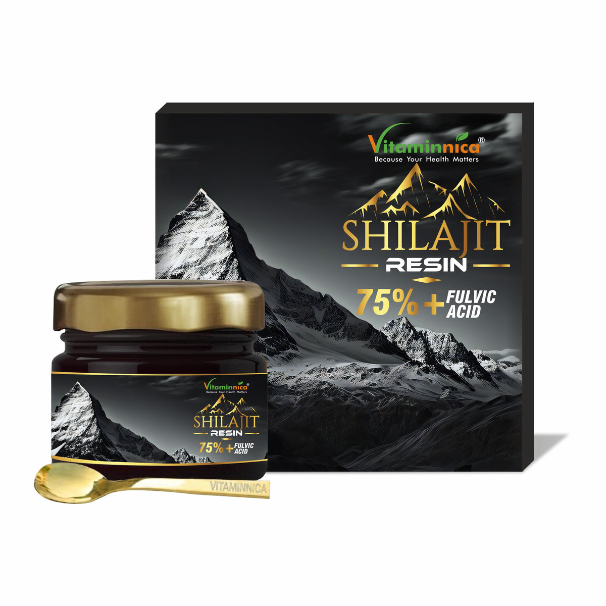Vitaminnica Shilajit Resin 20g with Free Shilajit Effervescent Tablets Orange Flavour- 20 Count