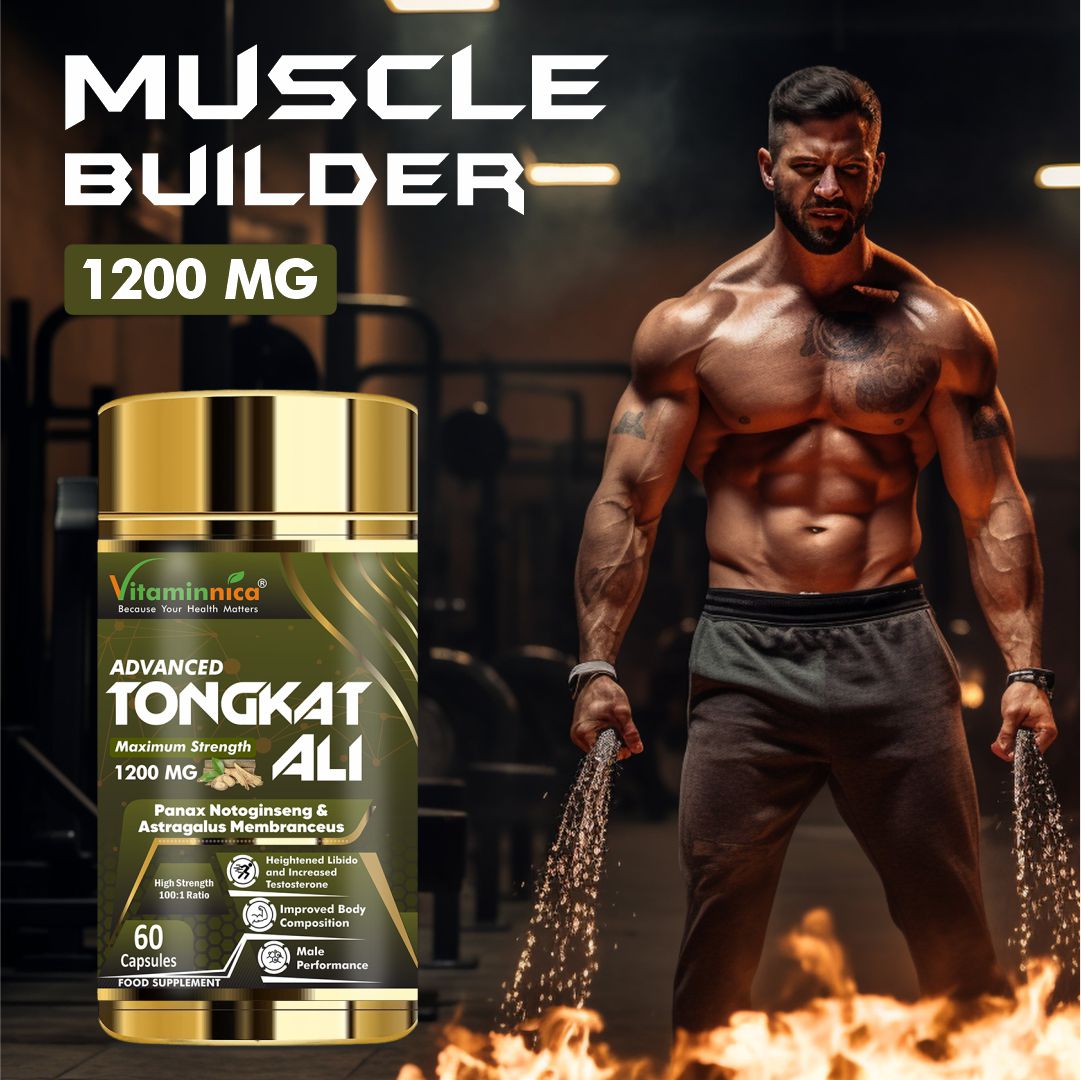 Vitaminnica Tongkat Ali- 60 Capsules | Premium Extract for Energy, Stamina, Testosterone Support & Vitality