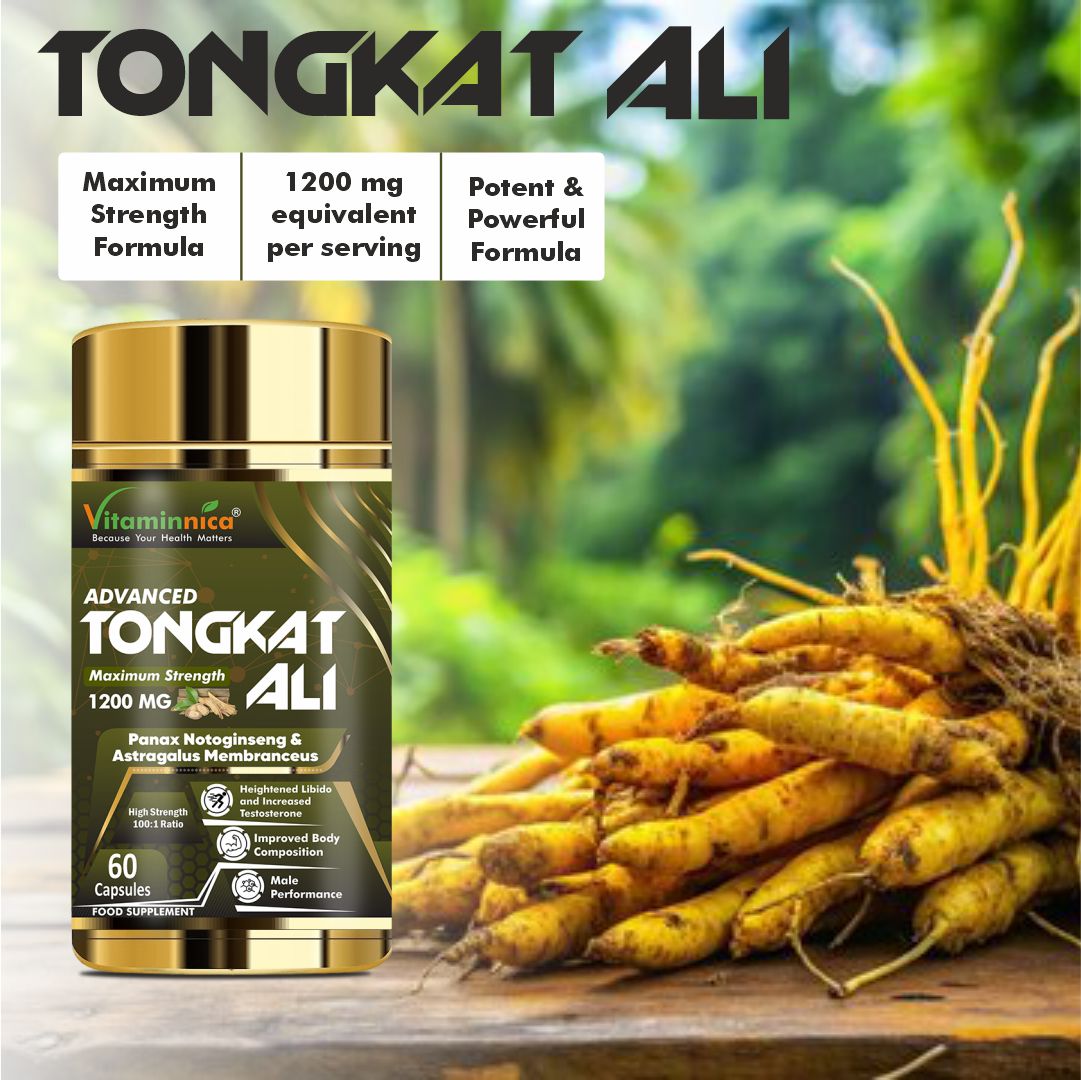 Vitaminnica Tongkat Ali- 60 Capsules | Premium Extract for Energy, Stamina, Testosterone Support & Vitality