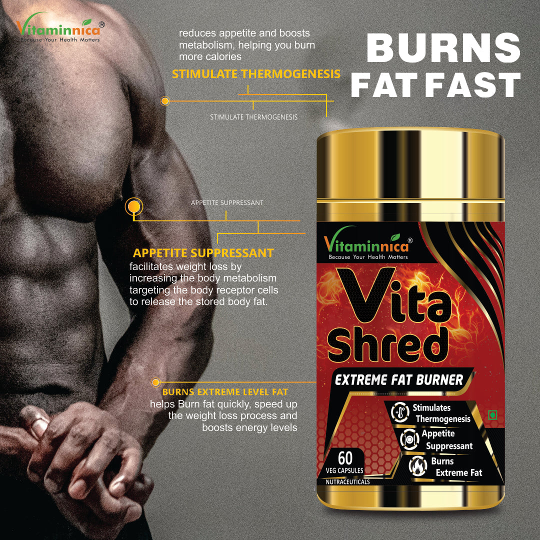 Vitaminnica VITA SHRED Extreme Fat Burner- 60 Capsules - vitaminnicahealthcare