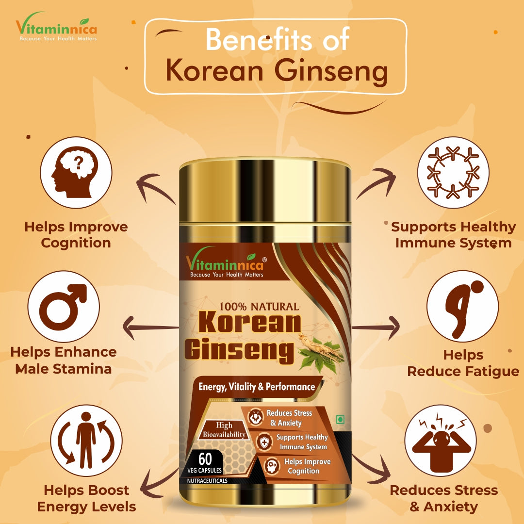 Korean Ginseng Veg Capsules Online in UK | Vitaminnica – Vitaminnica ...